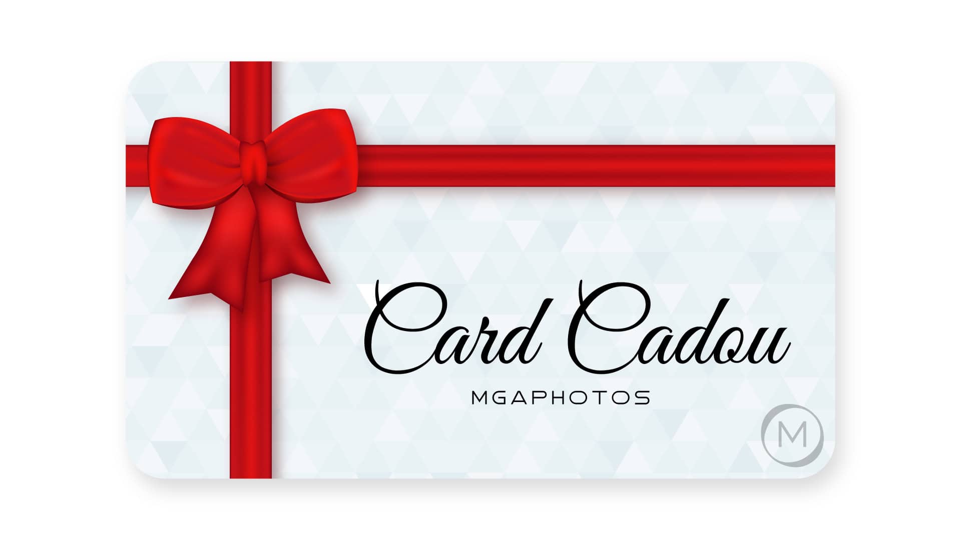 Gift card with red ribbon and bow, perfect for special occasions and gift-giving.